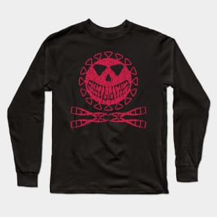 Directed Evolution Virus Skull with DNA MRNA Strands - Bold Modern Jolly Roger Design Long Sleeve T-Shirt